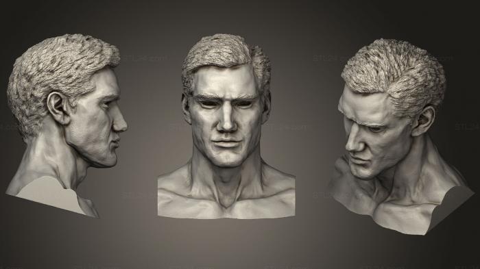 Anatomy of skeletons and skulls (Robust mans head, ANTM_0982) 3D models for cnc